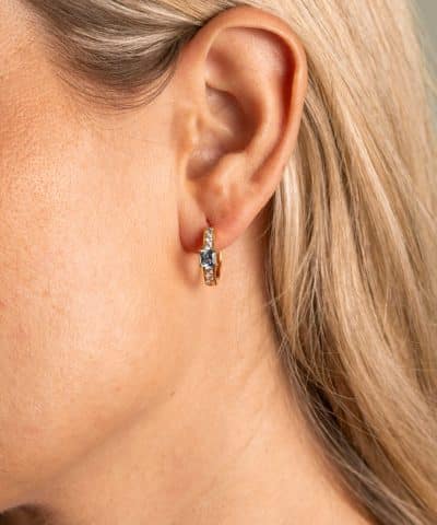 Alternative view of Øreringer i sølv med zirkonia