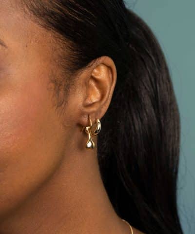 Alternative view of Øredobber i sølv dråpe