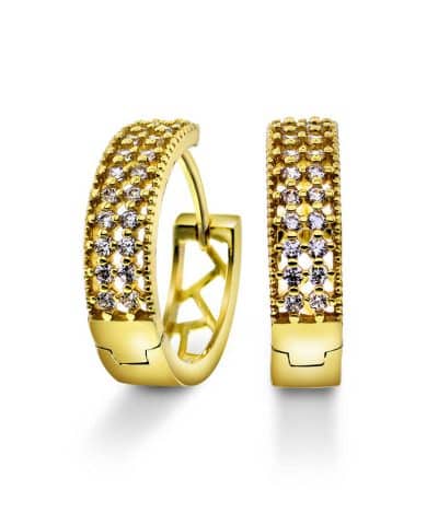 Øreringer i sølv med zirkonia