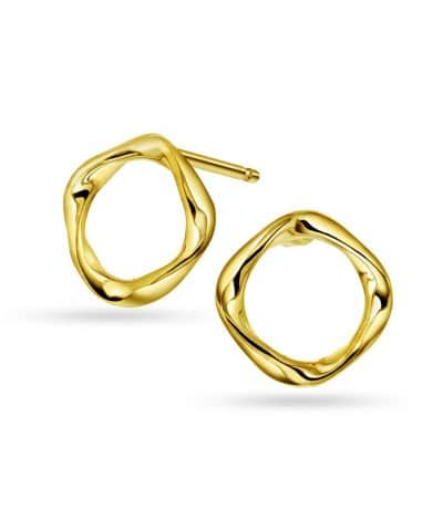 Øredobber i sølv bølge