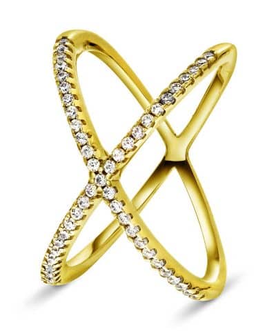 Ring i sølv med zirkonia x