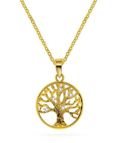 Smykke i sølv med zirkonia livets tre