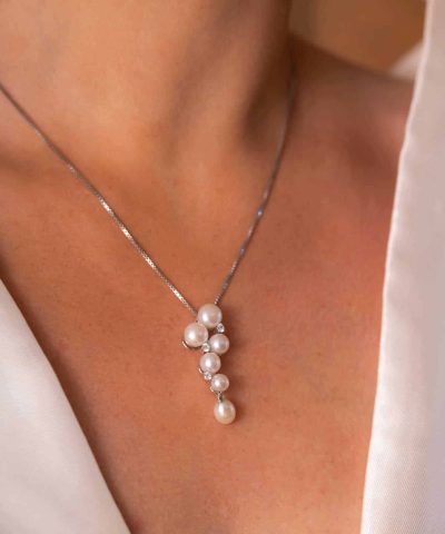 Alternative view of Smykke i sølv med perler og zirkonia