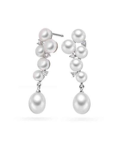 Øredobber i sølv med perler og zirkonia