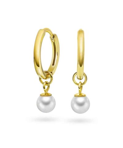 Øreringer i sølv med perle