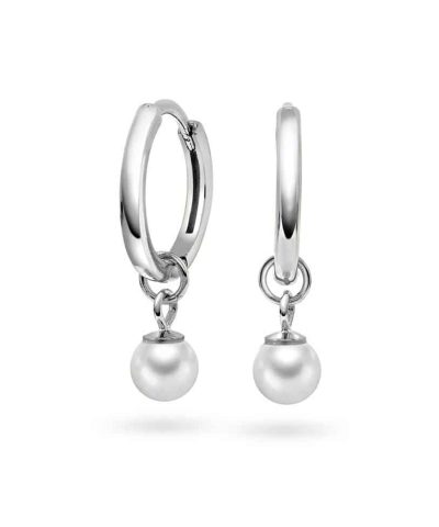 Øreringer i sølv med perle