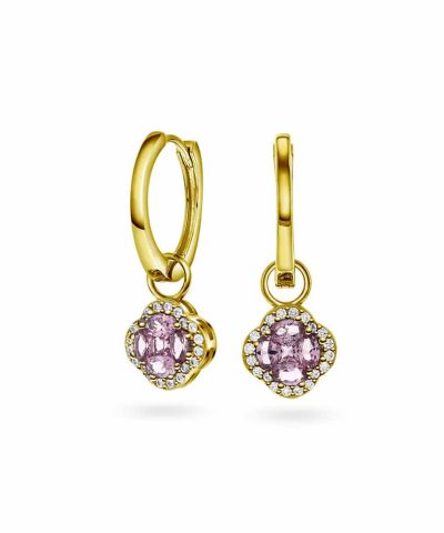 Ivy øreringer i 925 forgylt sølv med ros