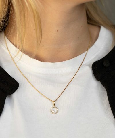 Alternative view of Smykke og øredobber i 925 forgylt sølv p