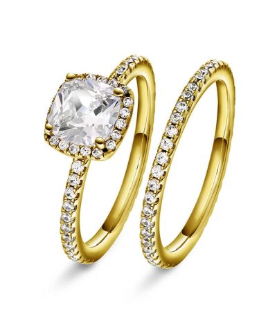 Ring i sølv med zirkonia Cushion