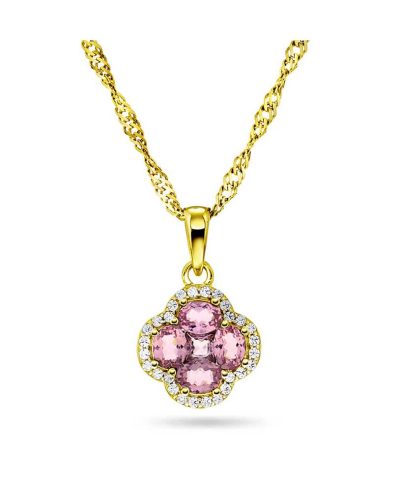 Ivy smykke i 925 forgylt sølv med rosa z