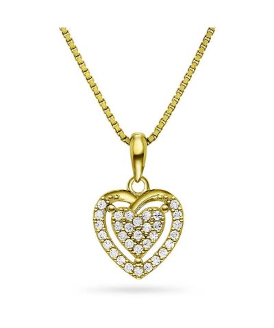 Smykke i sølv med zirkonia hjerte