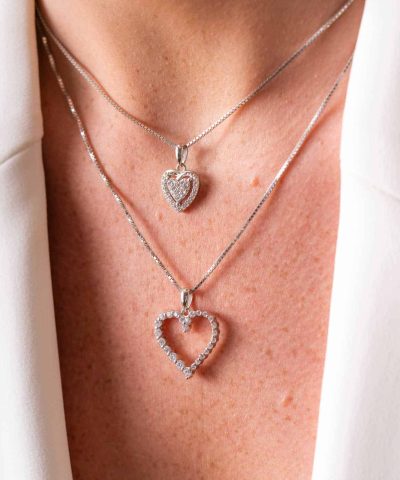 Alternative view of Smykke i sølv med zirkonia hjerte