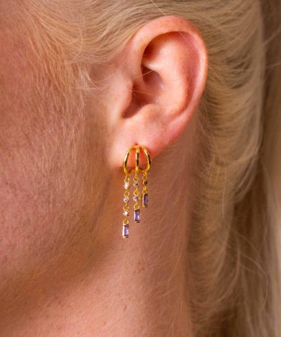 Alternative view of Rio radiance øredobber i sølv med zirkon