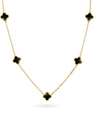 Smykke i sølv sort kløver