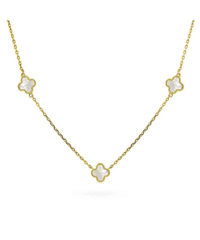 Smykke i sølv perlemor kløver