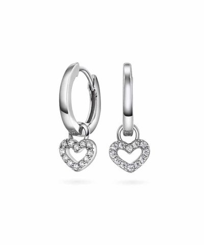 Øreringer i sølv hjerte