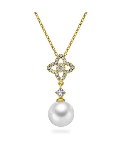 Smykke i sølv med perle og zirkonia