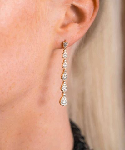 Alternative view of London Luxe øredobber i sølv med zirkon