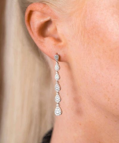 Alternative view of London Luxe øredobber i sølv med zirkon