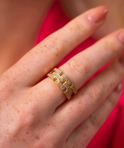 Alternative view of London Luxe ring i sølv med zirkonia