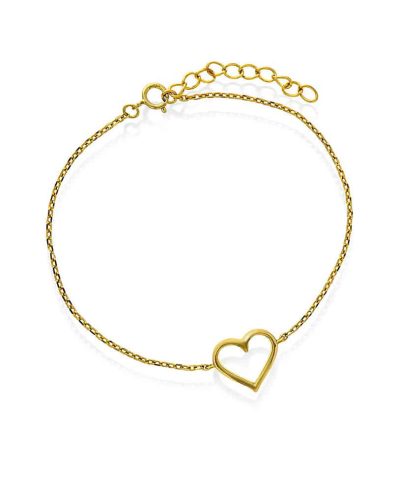 Armbånd i sølv hjerte