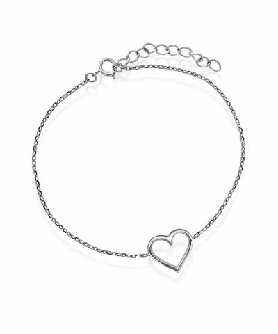 Armbånd i sølv hjerte