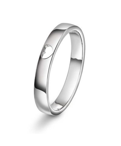 Hjerteglimt ring i sølv