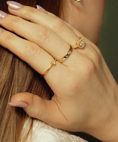 Alternative view of Hjerteglimt ring i sølv