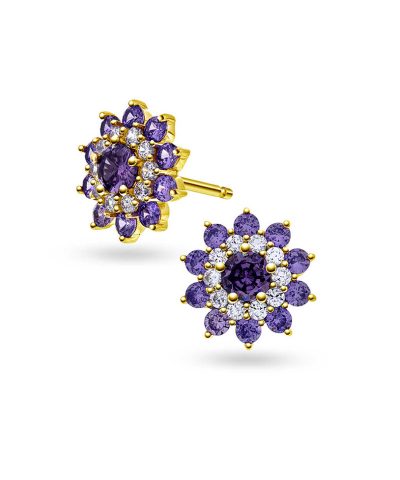 Napoli øredobber i sølv med zirkonia