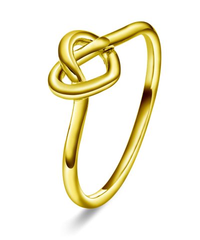 Ring i sølv knutehjerte