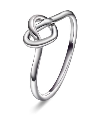 Ring i sølv knutehjerte