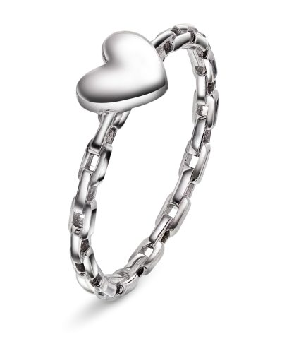 Ring i sølv hjerte