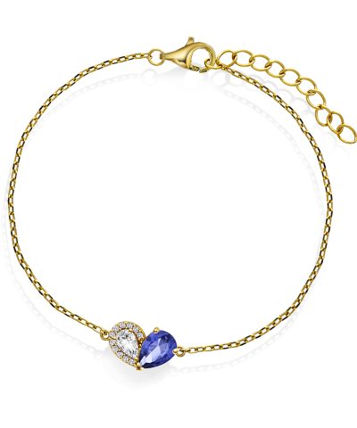 Sammen armbånd i sølv med zirkonia