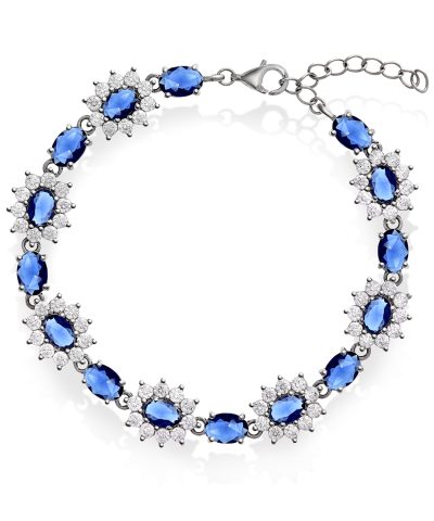 Royal armbånd i sølv med blå sten