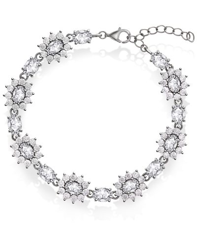 Royal armbånd i sølv med hvit sten