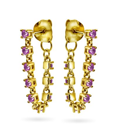 Zela øredobber med rosa zirkonia