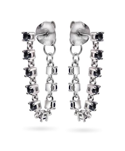 Zela øredobber med sort zirkonia