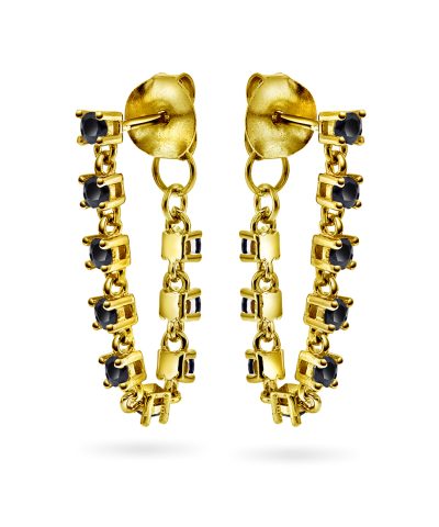 Zela øredobber med sort zirkonia