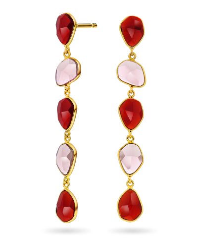 Mirage øredobber med rosa stener