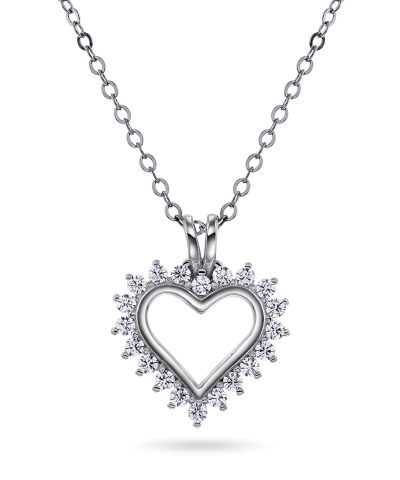 Smykke i sølv med zirkonia hjerte