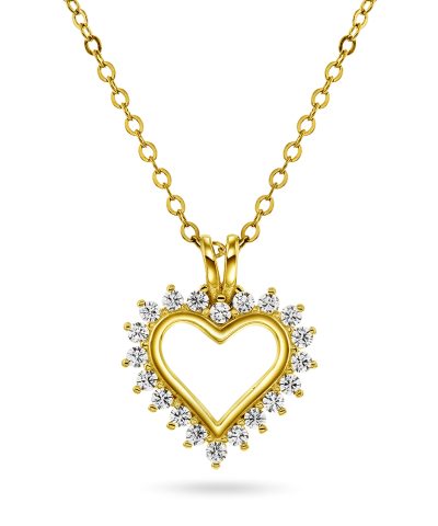 Smykke i sølv med zirkonia hjerte