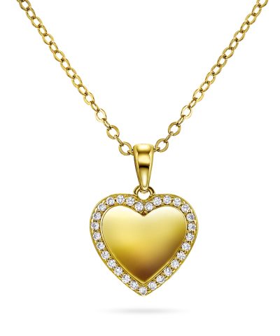 Smykke i sølv med zirkonia hjerte