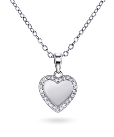 Smykke i sølv med zirkonia hjerte