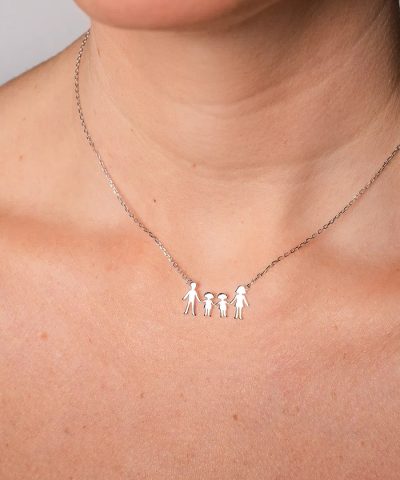 Alternative view of Smykke i 925 sølv mor, far og to jenter