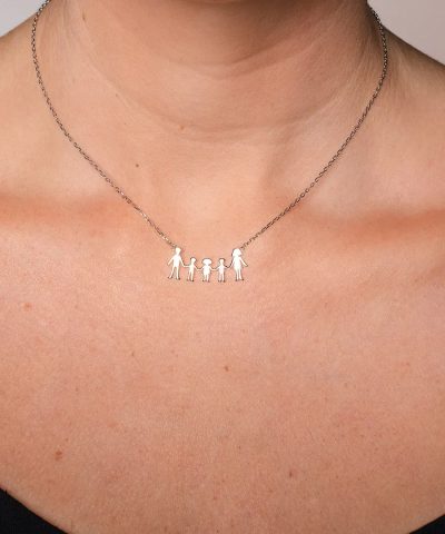 Alternative view of Smykke i 925 sølv mor, far, gutter, jente