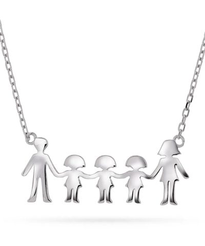 Smykke i 925 sølv mor, far og tre jenter