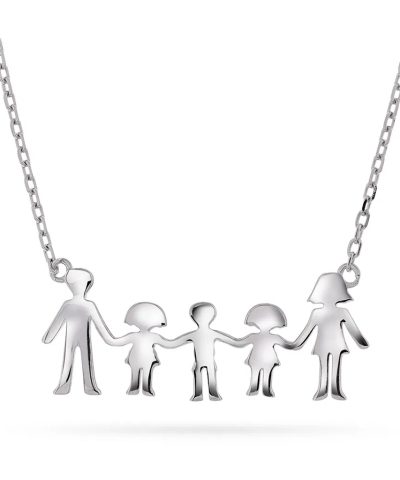 Smykke i 925 sølv mor, far, to jenter, en gutt