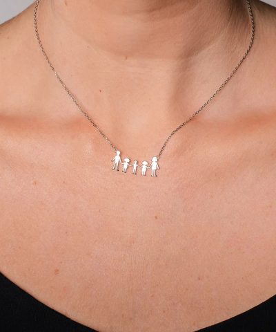 Alternative view of Smykke i 925 sølv mor, far, to jenter, en gutt