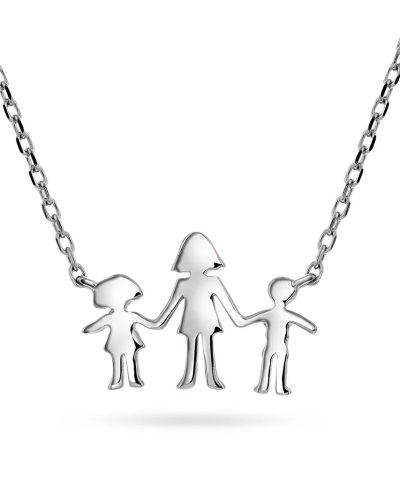 Smykke i 925 sølv mor, gutt og jente