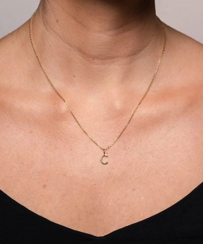 Alternative view of Letters smykke i 925 forgylt sølv C